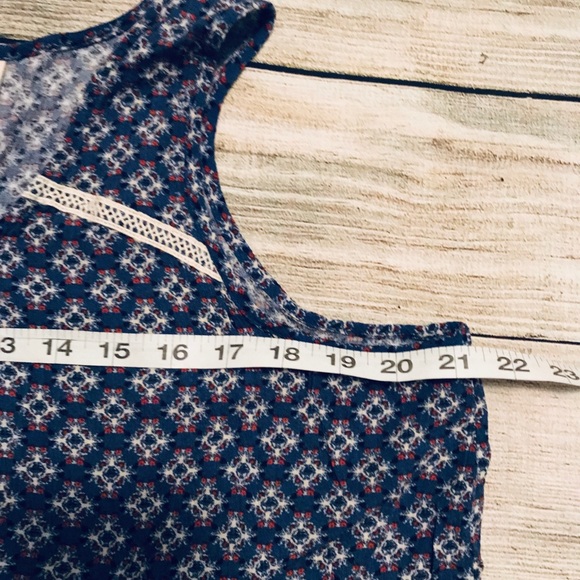 Boho Blue Blouse Hi Low Cut - Picture 6 of 8